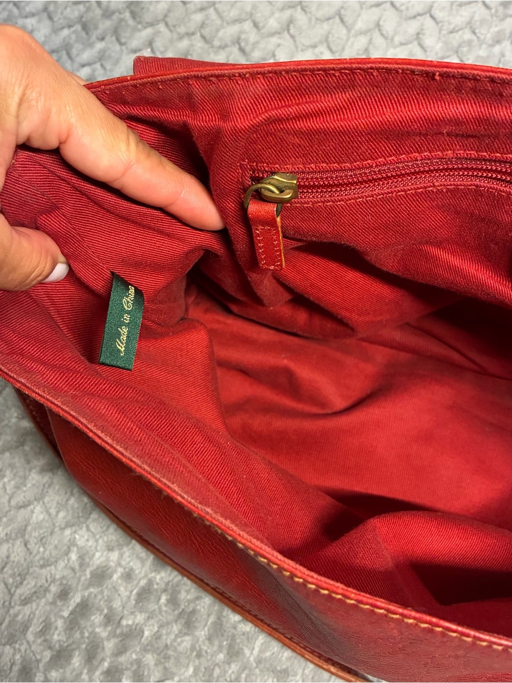 Ralph Lauren Red Leather Flap Shoulder Bag - Picture 5 of 9